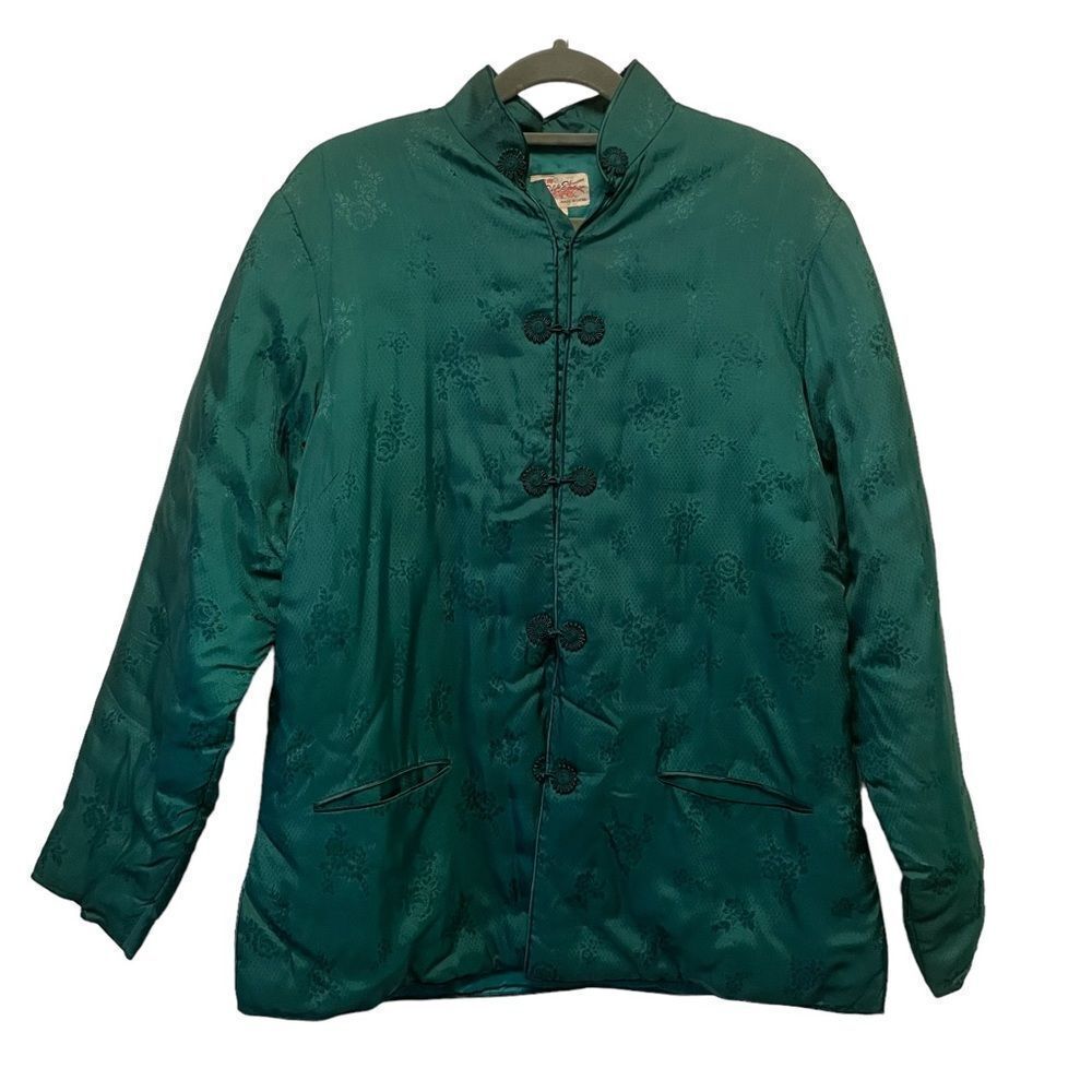 Vintageplum Blossoms Satin Quiltedjacket